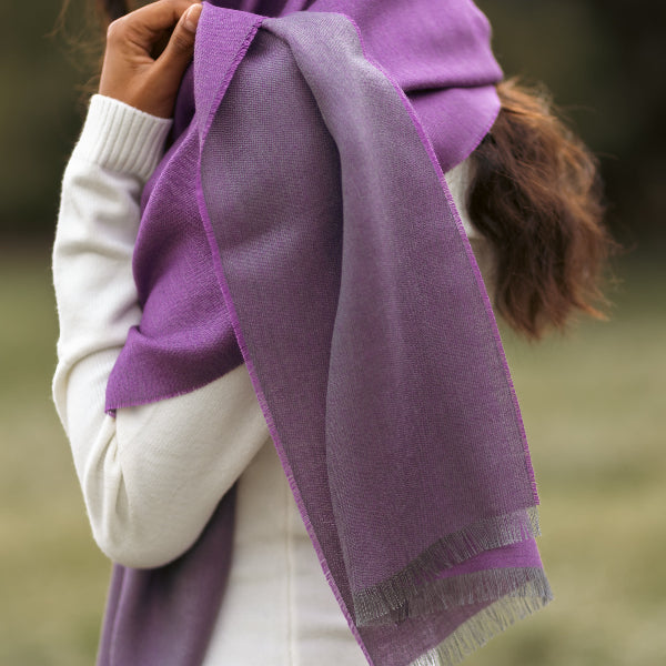 Fular DF seda Grey & Purple