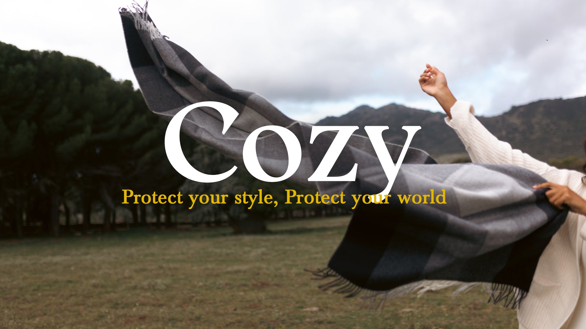 Chal gris de baby alpaca de cuadros grises