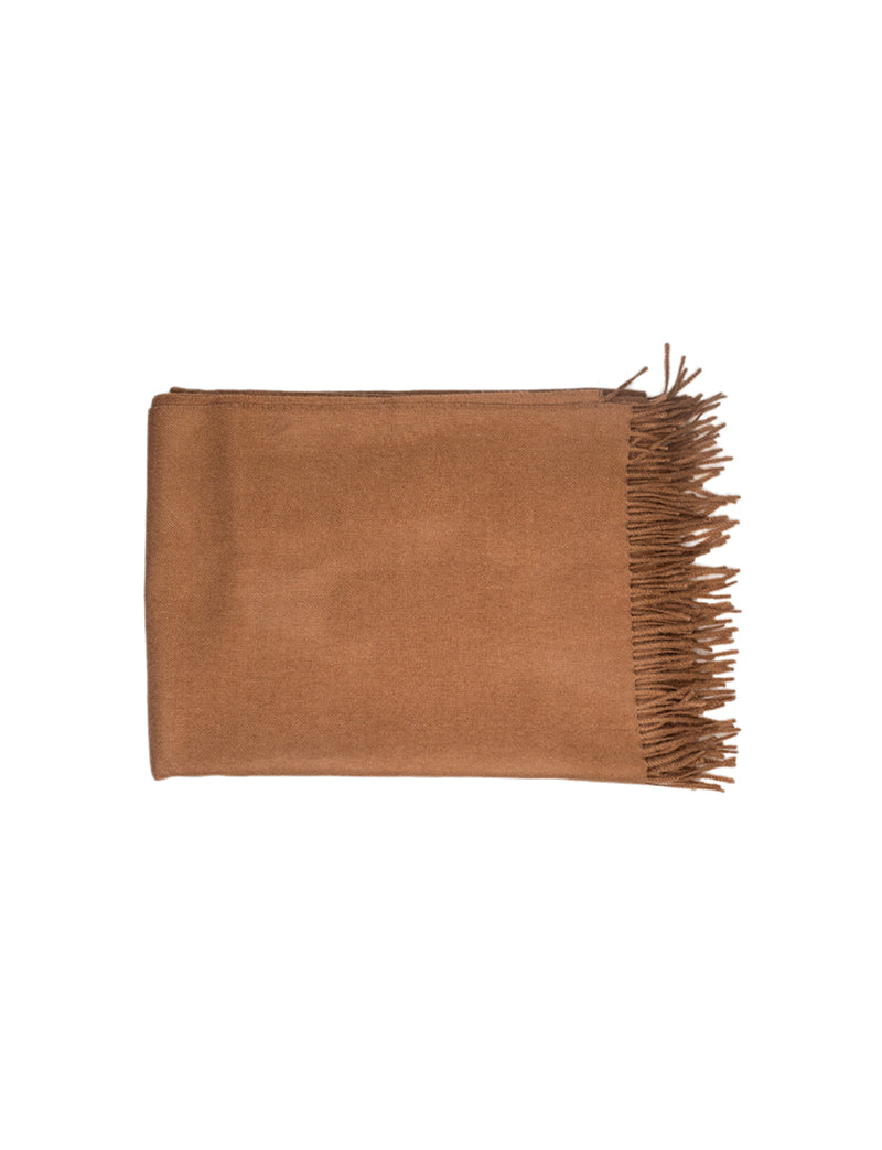 Manta lisa de baby alpaca peruana color camel