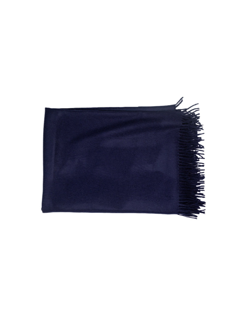 Manta lisa de baby alpaca peruana color azul marino